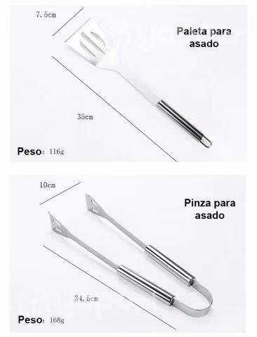 Utensilios Parrillero Para Asado - Juego De 9 Pzs