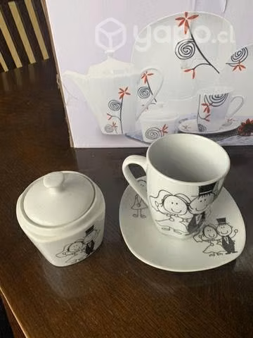 Set de loza de té de 22 piezas