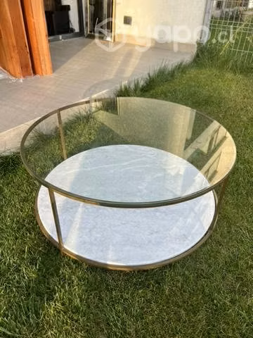 Mesa de centro (doble bandeja Marmol y vidrio) - Imagen 3