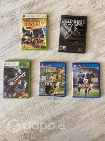 Juegos de xbox360, ps4 y pc