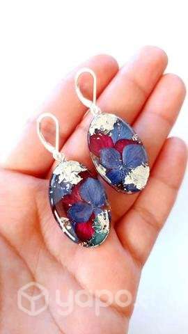 Aretes botánicos . Plata 925 - Imagen 2