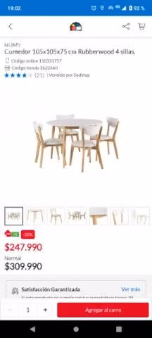 Mesa 4 sillas nueva