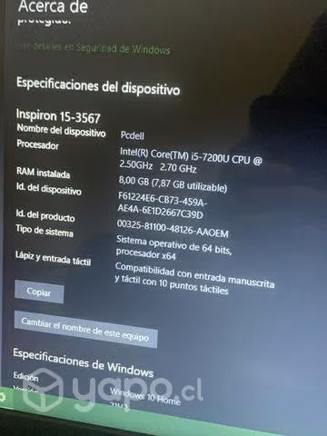Laptop Inspiron 15" 3567