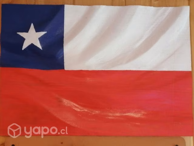 Bandera chilena con relieve