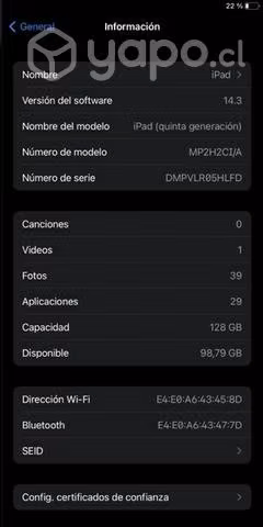 Ipad de 128 gb