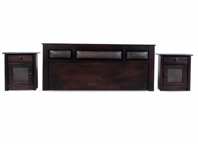 Set respaldo + veladores King marca Rosen