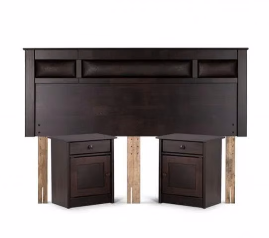 Set respaldo + veladores King marca Rosen