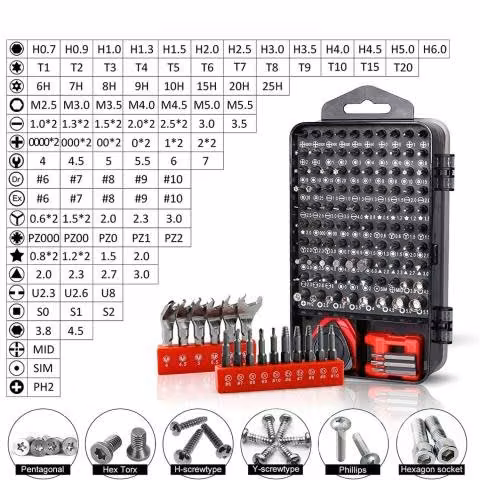 Set Kit Juego Destornillador Precisión 135 En 1 Ma