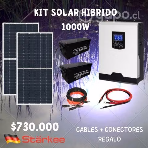 Kit solar hibrido 1000w