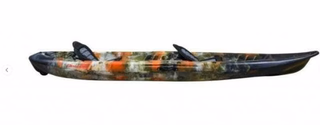 Kayak doble con portacañas de pesca, dos respaldo,
