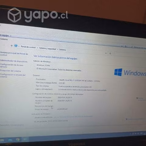 Laptop Toshiba Satellite I7 con 6GB ram