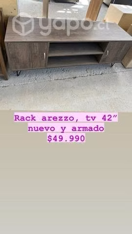 Rack arezzo nuevo y armado  para tv 42"