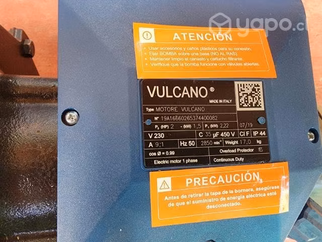 Bomba vulcano 2 hp nueva,,