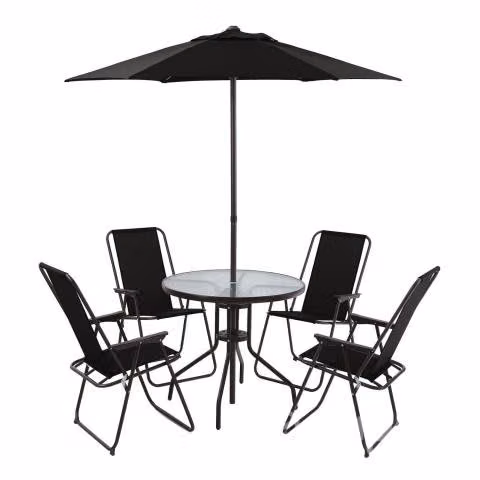 Juego Comedor Terraza Jardín Exterior + 4 Sillas Y