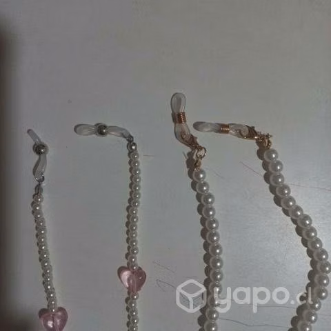 Sujetador de anteojos de perlas blancas - Imagen 2