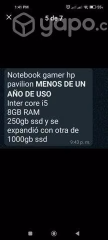 Notebook hp, $500.000