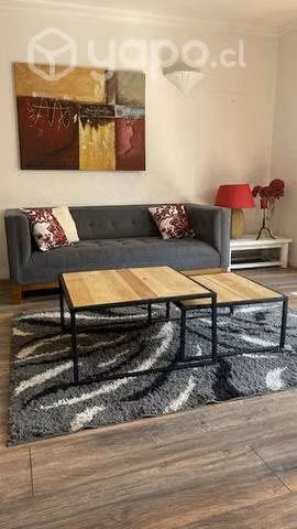 Mesa de centro doble fierro y madera