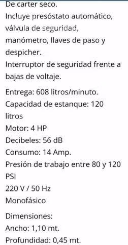 Compresor 4hp para consulta dental 100% NUEVO - Imagen 3