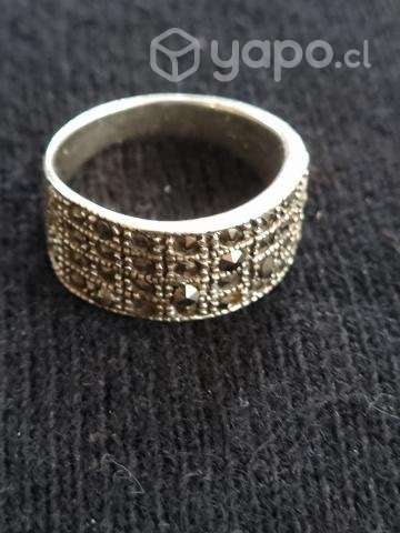 Anillo grueso de Plata conMarquesitas - Imagen 4
