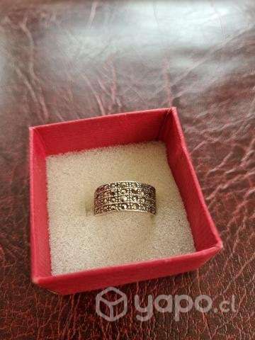 Anillo grueso de Plata conMarquesitas - Imagen 3
