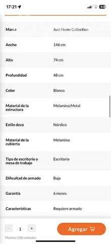 Escritorio blanco adaptable en L - Imagen 3