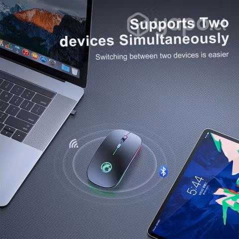 Mouse Inalámbrico, Bluetooth RGB Recargable