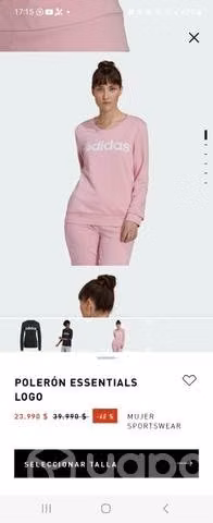 Poleron adidas talla S - Imagen 2