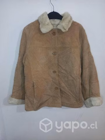 Chaqueta de cuero para dama tipo gamuza