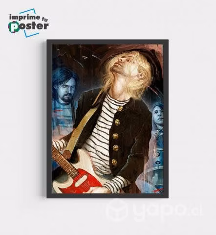 CUADRO DE KURT COBAIN 34x45cm llegar y colgar