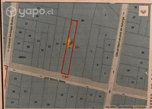 Terreno centro de Rancagua 426 M2