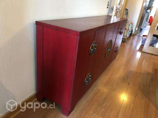 Mueble madera rojo tipo buffet - Imagen 2