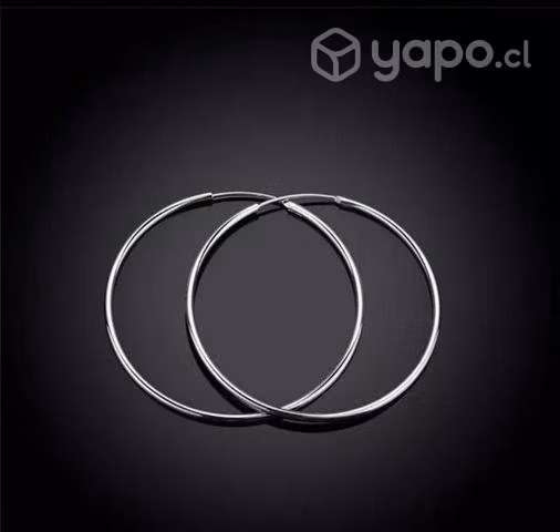 Argollas grandes de plata 925 - Imagen 2