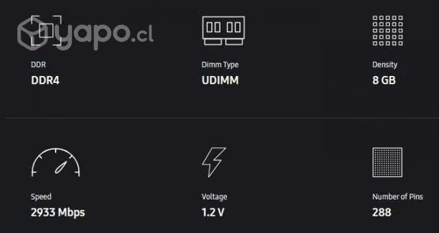 16GB Ram DDR4 (2x8GB) 2933 Mbps Samsung