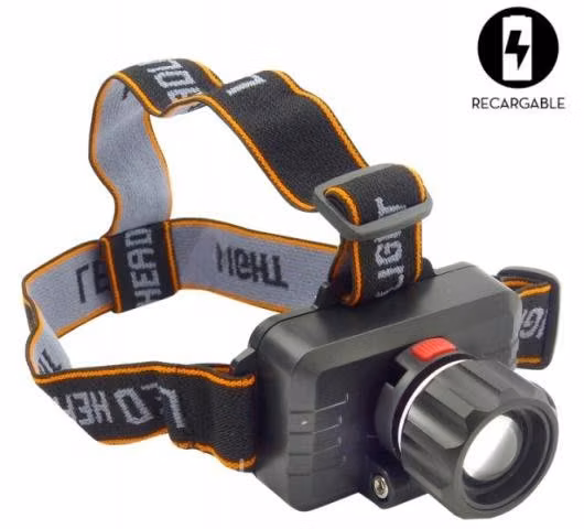 Linterna Minero De 1 LED Con Zoom, Recargable