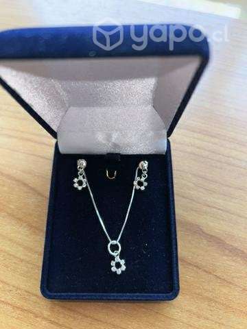 Collar y aros de plata NUEVO - Imagen 2