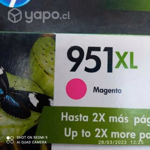 Tintas hp951xl colores originales de alta