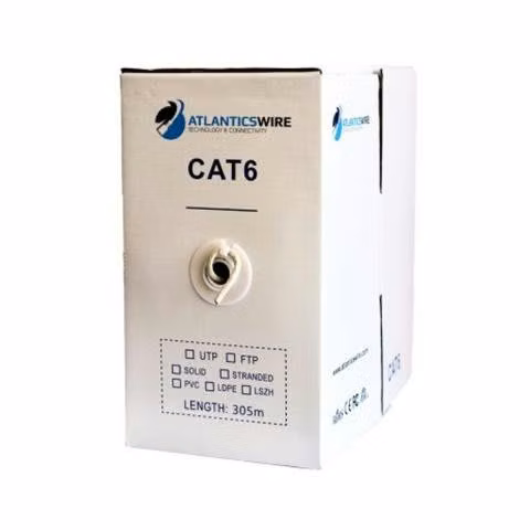 Cable utp cat6 305 mts, 23 awg, cca pvc. gris. atl