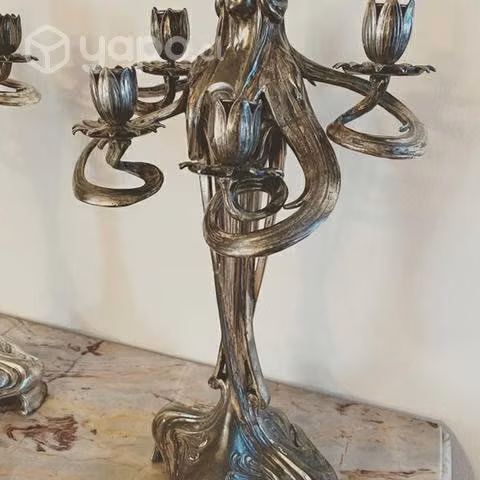 Antiguos Candelabros Alemanes Art Nouveau Providen