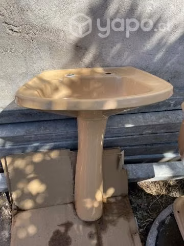 Juego wc y lavamanos con pedestal