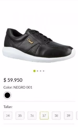 Zapatillas Gacel Go color negro 37 - Imagen 4