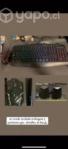 teclado con mause y parlantes