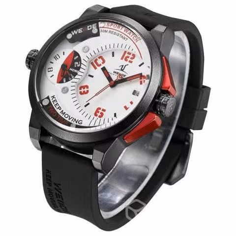 Reloj Weide doble zona horaria fecha de lujo 3 bar