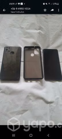 Telefono A21S Con cargador original y carcasas