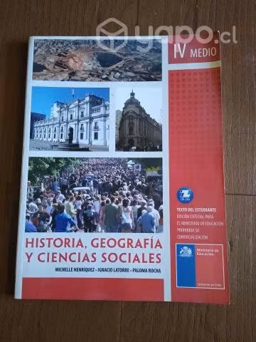 Libro de Historia Geografía y Cs. Sociales, 4° Med