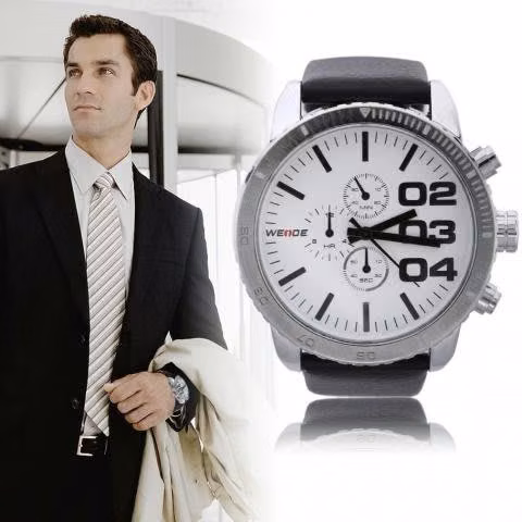 Reloj Weide Plata analógico diseño elegante