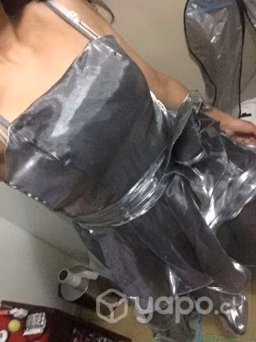 Vestido de graduación plateado, talla S