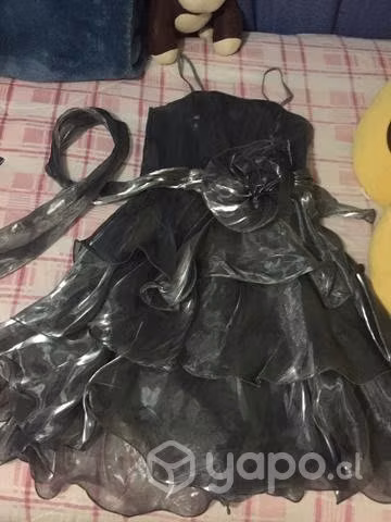 Vestido de graduación plateado, talla S
