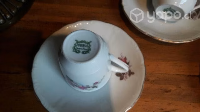 Trío de tacitas de café porcelana china