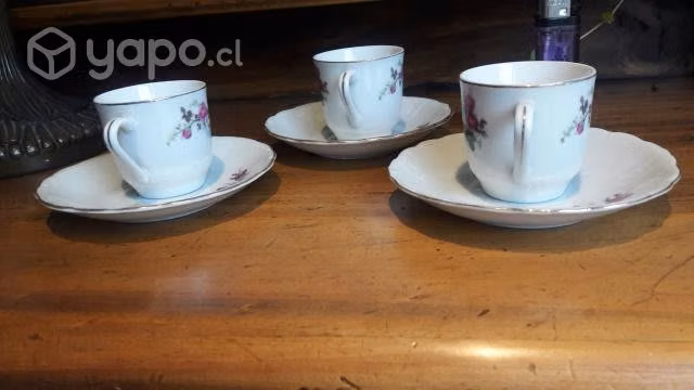 Trío de tacitas de café porcelana china
