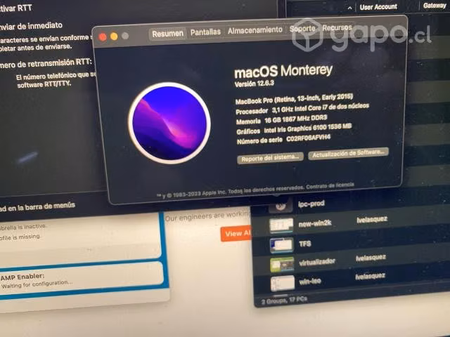 MacBook Pro 13' 2015 Retina 16Gd Ram